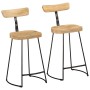 Taburetes de barra 2 uds 49x43x88 cm madera maciza de mango de , Taburetes de cocina - Ref: Foro24-4013522, Precio: 130,08 €,...