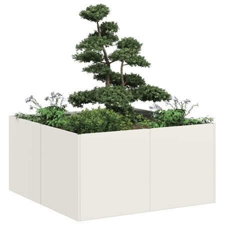 Jardinera de acero laminado en frío blanco 80x80x40 cm de , Maceteros y jardineras - Ref: Foro24-860739, Precio: 87,94 €, Des...