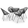 Juego de comedor de jardín 5 piezas ratán PVC negro de vidaXL, Conjuntos de jardín - Ref: Foro24-3060280, Precio: 499,88 €, D...