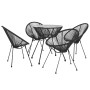 Juego de comedor de jardín 5 piezas ratán PVC negro de vidaXL, Conjuntos de jardín - Ref: Foro24-3060280, Precio: 499,88 €, D...