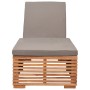 Tumbona con cojín madera maciza de teca gris oscuro de vidaXL, Tumbonas - Ref: Foro24-316038, Precio: 258,59 €, Descuento: %