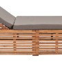 Tumbona con cojín madera maciza de teca gris oscuro de vidaXL, Tumbonas - Ref: Foro24-316038, Precio: 258,59 €, Descuento: %