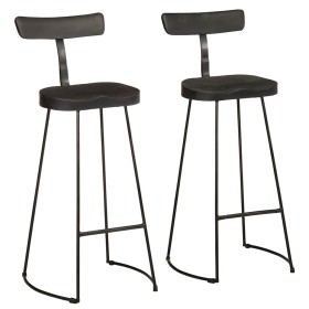 Taburetes de barra 2 uds negro 49x43x103 cm madera maciza mango de , Taburetes de cocina - Ref: Foro24-4013515, Precio: 140,0...