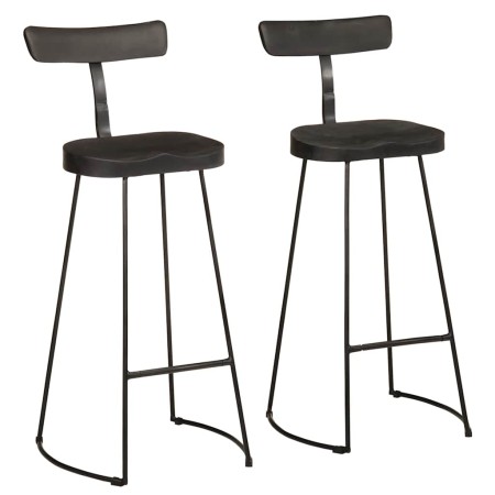 Taburetes de barra 2 uds negro 49x43x103 cm madera maciza mango de , Taburetes de cocina - Ref: Foro24-4013515, Precio: 140,0...