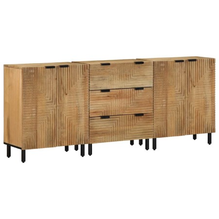 Aparadores 3 piezas madera maciza mango marrón 60x33x75 cm de , Taquillas y armarios de almacenamiento - Ref: Foro24-3310005,...