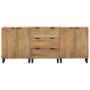 Aparadores 3 piezas madera maciza mango marrón 60x33x75 cm de , Taquillas y armarios de almacenamiento - Ref: Foro24-3310005,...