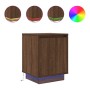 Mesillas de noche con luces LED 2 uds roble marrón 38x34x50 cm de , Mesitas de noche - Ref: Foro24-861278, Precio: 87,27 €, D...