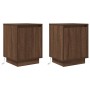 Mesillas de noche con luces LED 2 uds roble marrón 38x34x50 cm de , Mesitas de noche - Ref: Foro24-861278, Precio: 87,27 €, D...