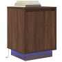 Mesillas de noche con luces LED 2 uds roble marrón 38x34x50 cm de , Mesitas de noche - Ref: Foro24-861278, Precio: 87,27 €, D...