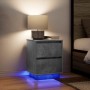 Mesitas de noche con luces LED 2 uds gris hormigón 38x34x50 cm de , Mesitas de noche - Ref: Foro24-861290, Precio: 97,08 €, D...