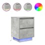 Mesitas de noche con luces LED 2 uds gris hormigón 38x34x50 cm de , Mesitas de noche - Ref: Foro24-861290, Precio: 97,08 €, D...