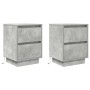 Mesitas de noche con luces LED 2 uds gris hormigón 38x34x50 cm de , Mesitas de noche - Ref: Foro24-861290, Precio: 97,08 €, D...