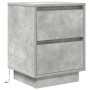 Mesitas de noche con luces LED 2 uds gris hormigón 38x34x50 cm de , Mesitas de noche - Ref: Foro24-861290, Precio: 97,08 €, D...