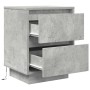 Mesitas de noche con luces LED 2 uds gris hormigón 38x34x50 cm de , Mesitas de noche - Ref: Foro24-861290, Precio: 97,08 €, D...
