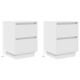 Mesillas de noche con luces LED 2 uds blanco 38x34x50 cm de , Mesitas de noche - Ref: Foro24-861284, Precio: 96,75 €, Descuen...