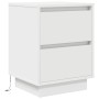 Mesillas de noche con luces LED 2 uds blanco 38x34x50 cm de , Mesitas de noche - Ref: Foro24-861284, Precio: 96,75 €, Descuen...