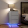 Mesilla de noche con luces LED blanca 38x34x65 cm de , Mesitas de noche - Ref: Foro24-861301, Precio: 75,49 €, Descuento: %
