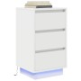 Mesilla de noche con luces LED blanca 38x34x65 cm de , Mesitas de noche - Ref: Foro24-861301, Precio: 75,49 €, Descuento: %