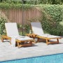 Tumbonas con mesa 2 unidades madera maciza de acacia de , Tumbonas - Ref: Foro24-3325205, Precio: 377,97 €, Descuento: %