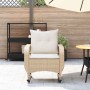Silla mecedora de jardín con cojines ratán sintético beige de , Sillas de jardín - Ref: Foro24-4104197, Precio: 109,14 €, Des...