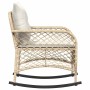 Silla mecedora de jardín con cojines ratán sintético beige de , Sillas de jardín - Ref: Foro24-4104197, Precio: 109,14 €, Des...
