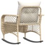 Silla mecedora de jardín con cojines ratán sintético beige de , Sillas de jardín - Ref: Foro24-4104197, Precio: 109,14 €, Des...
