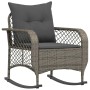 Silla mecedora de jardín con cojines ratán sintético gris de , Sillas de jardín - Ref: Foro24-4104195, Precio: 113,86 €, Desc...