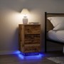 Mesilla de noche con luces LED madera vieja 38x34x65 cm de , Mesitas de noche - Ref: Foro24-861308, Precio: 71,38 €, Descuent...