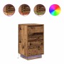 Mesilla de noche con luces LED madera vieja 38x34x65 cm de , Mesitas de noche - Ref: Foro24-861308, Precio: 71,38 €, Descuent...
