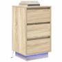 Mesilla de noche con luces LED roble sonoma 38x34x65 cm de , Mesitas de noche - Ref: Foro24-861303, Precio: 71,96 €, Descuent...