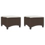 Taburetes de jardín con cojines 2 uds marrón 55x55x36 cm de , Otomanas de exterior - Ref: Foro24-4108247, Precio: 96,84 €, De...