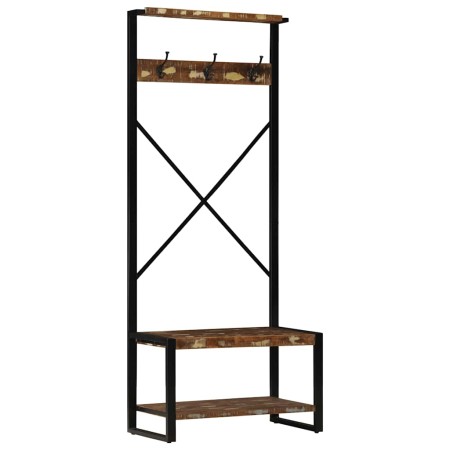 Perchero multicolor madera maciza reciclada 80x40x190 cm de , Estantes y estanterías - Ref: Foro24-4015962, Precio: 156,31 €,...