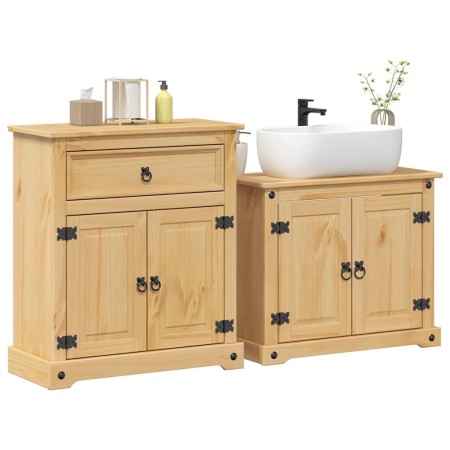 Juego de muebles de baño Corona 2 pzas madera maciza pino de , Muebles de baño - Ref: Foro24-3334636, Precio: 215,19 €, Descu...