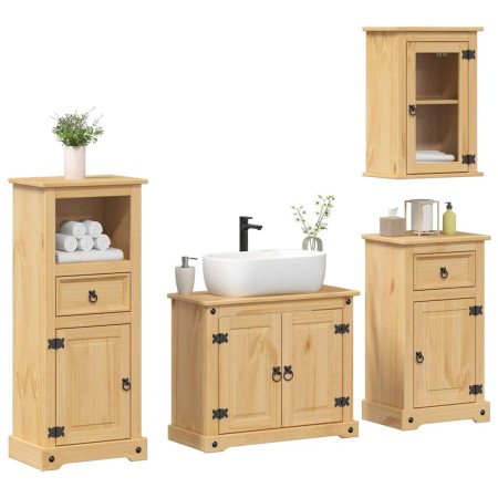 Juego de muebles de baño Corona 4 pzas madera maciza pino de , Muebles de baño - Ref: Foro24-3334634, Precio: 366,82 €, Descu...