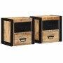 Mesitas de noche 2 uds 40x35x40 cm madera maciza rugosa mango de , Mesitas de noche - Ref: Foro24-4015955, Precio: 169,92 €, ...
