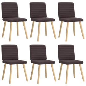 Sillas de comedor 6 unidades tela marrón oscuro de , Sillas de comedor - Ref: Foro24-3315548, Precio: 299,62 €, Descuento: %
