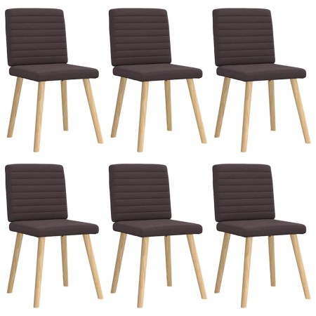 Sillas de comedor 6 unidades tela marrón oscuro de , Sillas de comedor - Ref: Foro24-3315548, Precio: 299,62 €, Descuento: %
