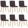 Sillas de comedor 6 unidades tela marrón oscuro de , Sillas de comedor - Ref: Foro24-3315548, Precio: 299,62 €, Descuento: %