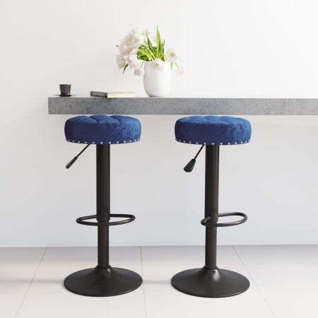 Taburetes de cocina 2 unidades terciopelo azul de , Taburetes de cocina - Ref: Foro24-332999, Precio: 89,99 €, Descuento: %