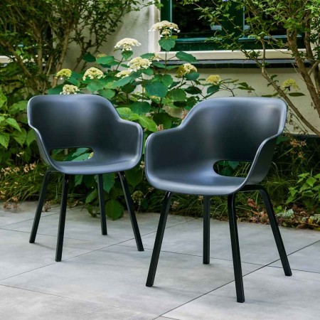 Silla de jardín Keter con patas de metal "Noa" 2 uds grafito de , Sillas de jardín - Ref: Foro24-447617, Precio: 151,06 €, De...