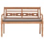 Banco Batavia madera maciza de teca con cojín gris oscuro 120cm de vidaXL, Bancos de jardín - Ref: Foro24-316030, Precio: 210...