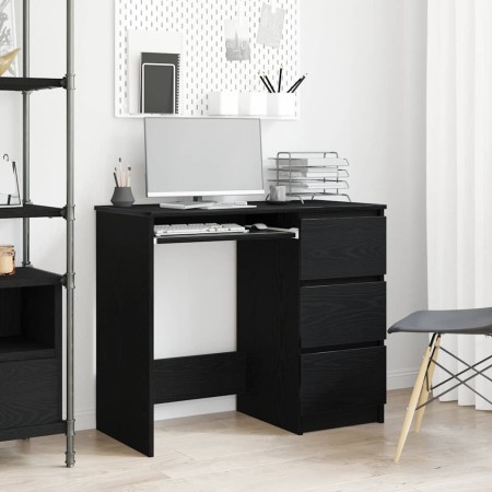 Escritorio de madera contrachapada roble negro 90x45x76 cm de , Escritorios - Ref: Foro24-862490, Precio: 121,23 €, Descuento: %