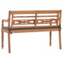 Banco Batavia madera maciza de teca con cojín gris oscuro 120cm de vidaXL, Bancos de jardín - Ref: Foro24-316030, Precio: 210...