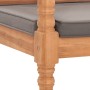 Banco Batavia madera maciza de teca con cojín gris oscuro 120cm de vidaXL, Bancos de jardín - Ref: Foro24-316030, Precio: 210...
