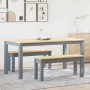 Juego de comedor Panama 3 pzas madera maciza de pino gris de , muebles para cocinas y comedores - Ref: Foro24-3345174, Precio...