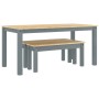 Juego de comedor Panama 3 pzas madera maciza de pino gris de , muebles para cocinas y comedores - Ref: Foro24-3345174, Precio...