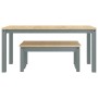 Juego de comedor Panama 3 pzas madera maciza de pino gris de , muebles para cocinas y comedores - Ref: Foro24-3345174, Precio...