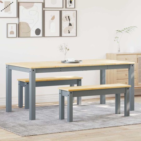 Juego de comedor Panama 3 pzas madera maciza de pino gris de , muebles para cocinas y comedores - Ref: Foro24-3345183, Precio...