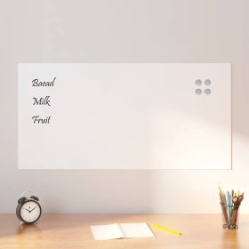 Pizarra magnética de pared vidrio templado blanco 100x50 cm de , Pizarras blancas - Ref: Foro24-4008634, Precio: 42,06 €, Des...