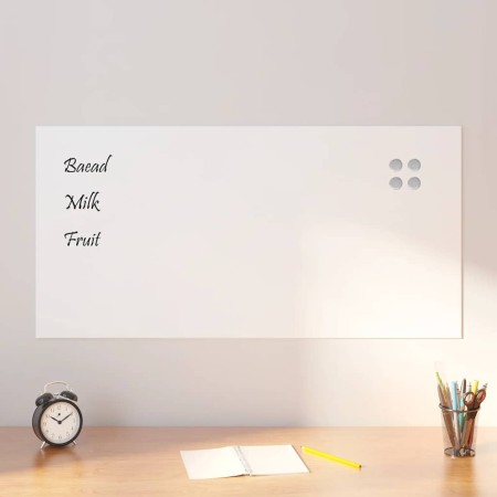 Pizarra magnética de pared vidrio templado blanco 100x50 cm de , Pizarras blancas - Ref: Foro24-4008634, Precio: 42,06 €, Des...